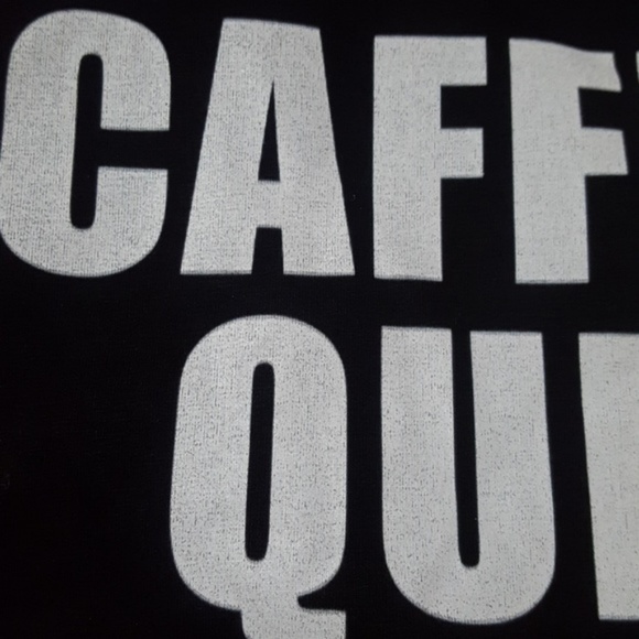 "Caffeine Queen" Cute Black Graphic Tee - Picture 4 of 6